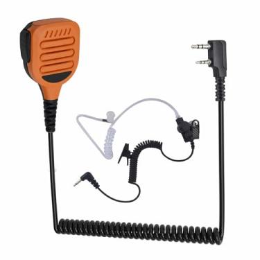 Imagem de WODASEN Microfone de alto-falante de rádio à prova d'água, walkie talkie, microfone de mão com lapela de ombro para Baofeng UV-5R UV-82HP AR-152 BF-888S BF-F8HP Archsell AR-5 Retevis RT17 RT19 RT21