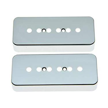 Imagem de KAISH 2 capas de captador de guitarra P90 de plástico cromado de 50 mm para captador de barra de sabão para Les Paul