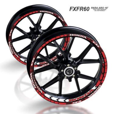 Imagem de Friso Adesivo Roda Tuning Moto CG Titan 2016 Diante Vermelho - Resitan