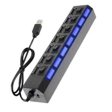 Imagem de Hub 7 Portas Usb 2.0 Led Indicador Entrada Para Fonte - Knup