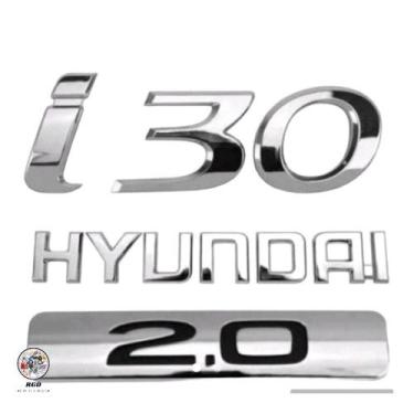 Imagem de Emblema Letreiro Hyundai i30 2.0 kit 3 Peças Peça Cromada