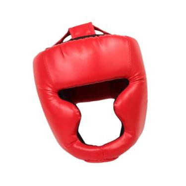 Imagem de oshhni Protetor de cabeça para boxe, macio, respirável, proteção profissional para a cabeça para sparring, luta livre, karatê, taekwondo, Adulto Vermelho