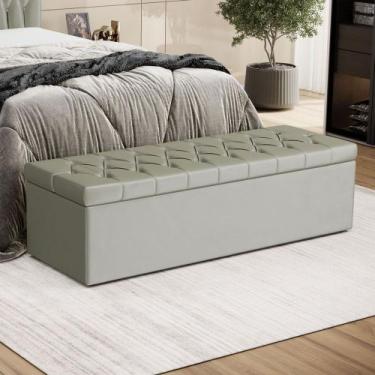 Imagem de Calçadeira Sagitarius 140 Casal Decorativa N-030 Veludo Bege Aradecor,