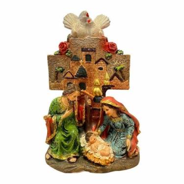 Imagem de Decoração Natalina Presépio Resina e Madeira - Importado