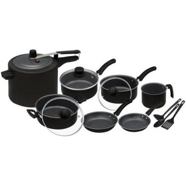 Imagem de Jogo de Panelas Eirilar Antiaderente de Alumínio Grafite 10 Peças Toda