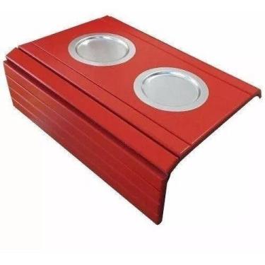 Imagem de Esteira Decorativa Laqueada Apoio Sofá Copo Alumínio Vermelho - M A So