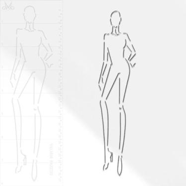 Imagem de Régua Croqui Desenho De Moda - Corpo Feminino Articulado 2 - Maximus T