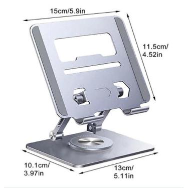 Imagem de Suporte Mesa Giratório Dobrável Alumínio Para Tablet Celular - Bmax