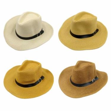 Imagem de Panamá Chapéu De Palha Verão Para Mulheres Homens - Kingleen, Branco