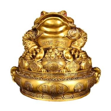 Imagem de ESTINTENG Pote de tesouro de sete estrelas de latão ornamento de sapo dourado com três pernas decoração de escritório - 40 x 36 x 38 cm a 9,7 kg