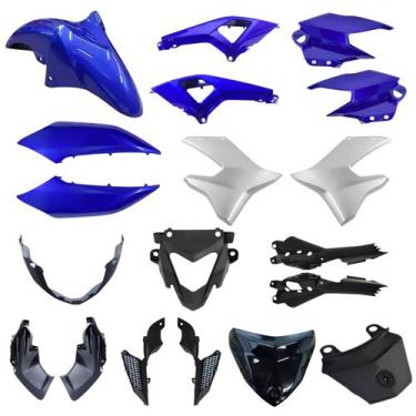 Imagem de Kit carenagem completo traseiro dianteiro fazer 250 fz25 azul metal 20