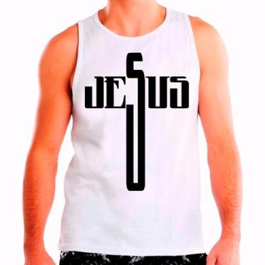 Imagem de Regata Masculina Branca Fé Gospel Católica Religião 06 - DESIGN CAMISE