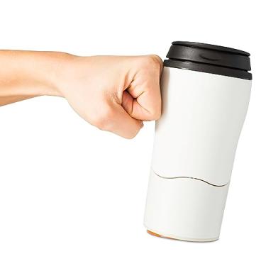 Imagem de Mighty Mug Caneca de viagem de plástico de parede dupla com tecnologia inteligente antiderramamento... (creme, 340 g)