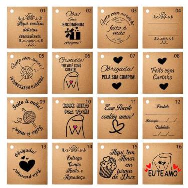 Imagem de Tag / Mimo Cliente, Feito com carinho, Datas Kraf 50 unid c/ corda  Va