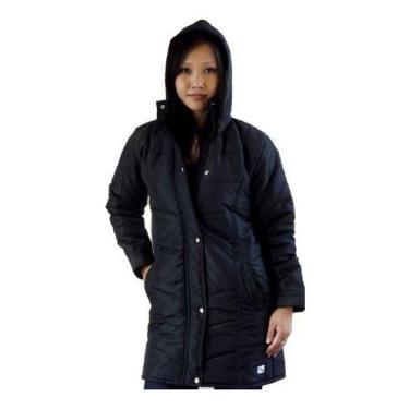 Imagem de Casaco sobretudo acolchoado feminino Com Capuz Removível - BLACK SAND,