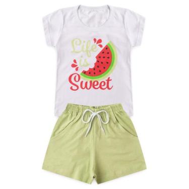 Imagem de Conjunto Infantil Verão Menina Melancia -Branco - Magia Baby, 08