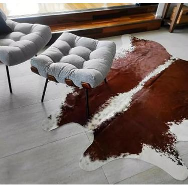 Imagem de Tapete De Couro Bovino Hereford - Tapete De Couro De Boi