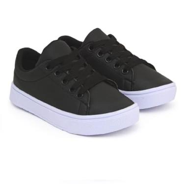 Imagem de Tênis Infantil Masculino Menino Escolar Confortavel Casual Leve Versatil Criança Juvenil (Preto, BR, Criança de 4 a 8 anos, Numérico, M, 28)