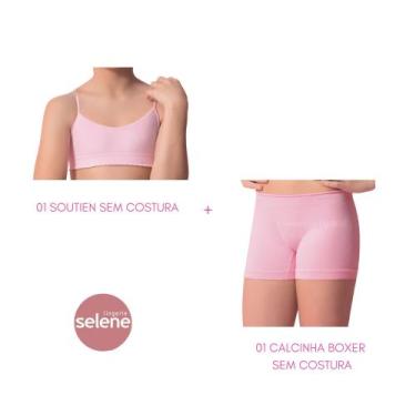 Imagem de Kit soutien+calcinha sem costura infantil/juvenil-premium - SELENE, Ro