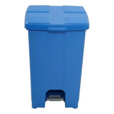 Imagem de Lixeira quadrada 60L com pedal - JSN, Azul