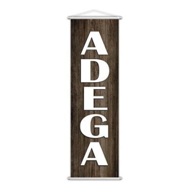 Imagem de Banner Adega Cerveja Bebidas Madeira Serviço Lona 100x30cm - Plimshop