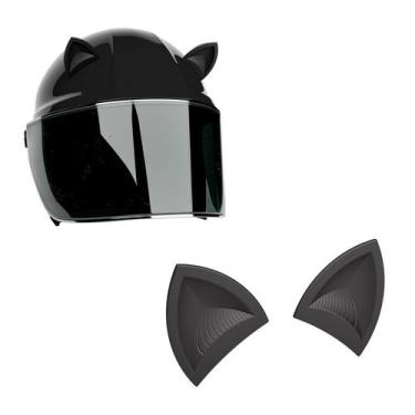 Imagem de Par de Peça Orelha De Gato Acessório Capacete - Signmaq, Preto