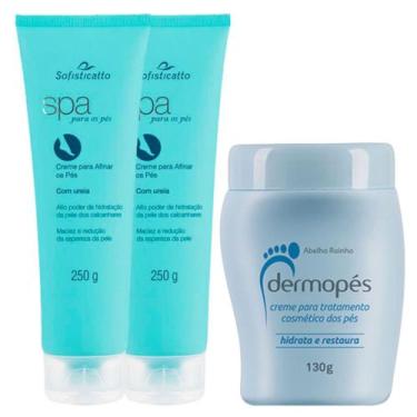 Imagem de 2 Spa para os Pés Creme para Afinar os Pés Rachados + 1 Dermopés Creme