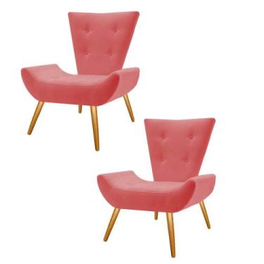 Imagem de Kit 02 Poltrona Cadeira Emy Decorativa Recepção Sala De Estar material