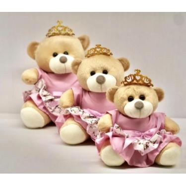 Imagem de Trio De Ursinhos Para Nichos 15cm 20cm 25cm Coroa - Princesa Rei- Avia