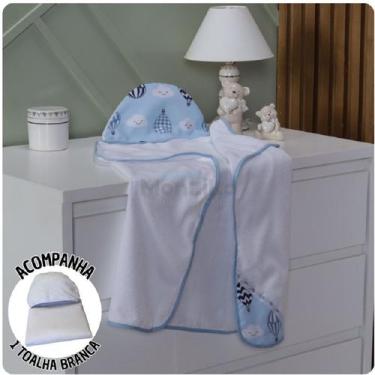 Imagem de KIT 2 Toalhas de Banho Capuz Bebê Estampas - Monzilo Baby Kids, Balão 
