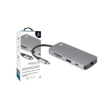 Imagem de Hub Usb C 5+ 7X1 Usb 3.0 Leitor De Cartões Sd/Micro Sd Hdmi