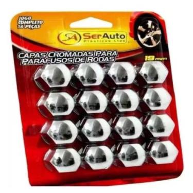 Imagem de Kit Capa parafuso  roda cromado 19mm - Serauto