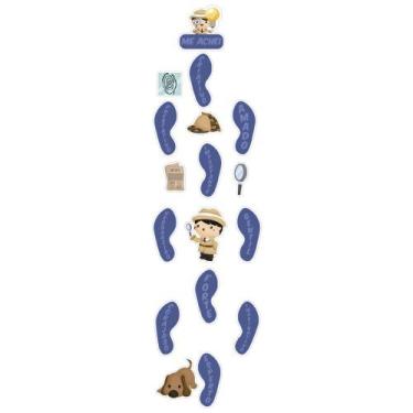 Imagem de Adesivo de Chão Lúdico Infantil Amarelinha Detetive Pegadas - SHD Sole