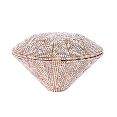 Imagem de DEBIMY Bolsa de noite com strass 3D em forma de diamante bolsa clutch de cristal para festa formal de casamento, Dourado