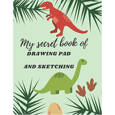 Imagem de drawing pad and sketching book, Sketch Book Notebook dinosaure lover: 8.5x11inch 21.5x27.94 cm , 120 page sketch book notebook for drawing and matte cover designed of dinosaurs