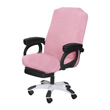 Imagem de SARAFLORA Capa de cadeira de escritório - grande, rosa removível para cadeira de escritório com zíper para cadeira giratória universal, capa de cadeira de mesa, encosto alto, protetor lavável para animais de estimação