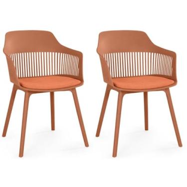 Imagem de Kit 2 Cadeiras de Jantar Estofada Marcela (Marrom)