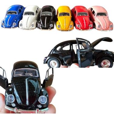 Imagem de Carrinho Miniatura Colecionável Brinquedo Volk Fusc quinha Carrinho Metal À fricção Abre Porta (Preto)