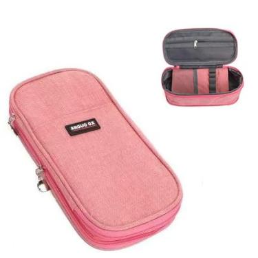 Imagem de Estojo escolar infantil e adulto para lap?s e caneta grande capaciadade (Rosa)