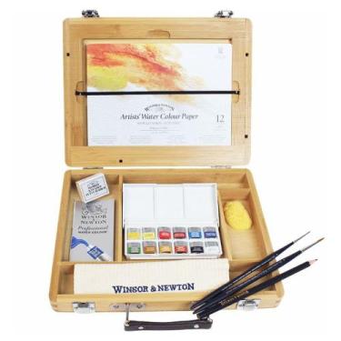 Imagem de Estojo Pastilha Aquarela Profissional Caixa Madeira Winsor & Newton - 