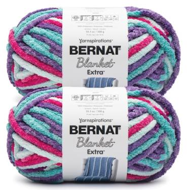 Imagem de Bernat Fio de Unicórnio Brights Extra Blanket - Pacote com 2 de 300 g - 100% poliéster - Jumbo nº 7-97 jardas - Tricô/Crochê