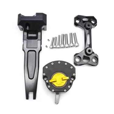 Imagem de Kit de montagem de suporte de amortecedor de direção de alumínio CNC, compatível com Yamaha Tracer 900 9 GT 9GT MT09 2015 2016 2017 2018 2019 2020-2022(Black n Gold)