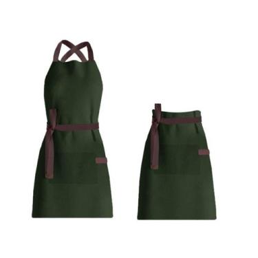 Imagem de Avental Verde Cintura Alça Marrom Cafe Bar Bistro Unissex - CASACHA