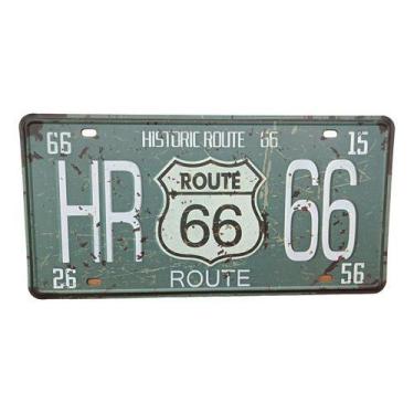 Imagem de Placa Carro Antiga Vintage Retro Metal Decora Usa Route66 Hr - Genéric