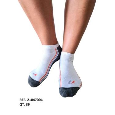 Imagem de Meia Invisivel Branca e Cinza 38-43 Ref 21047004 - LEKE  MEIAS