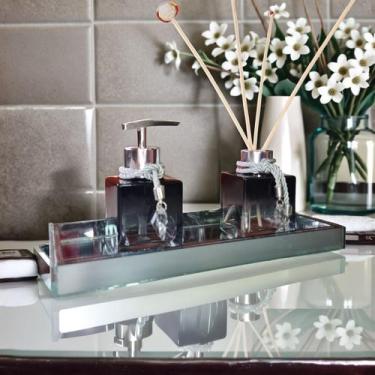 Imagem de Kit Lavabo Completo com Bandeja DEcoração Banheiro Aroma Difusor - Mul