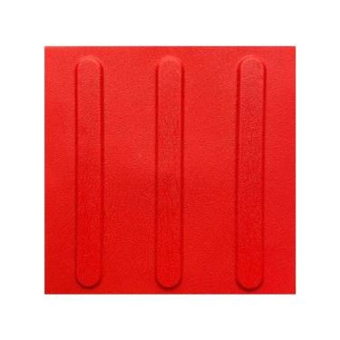 Imagem de Kit 16 Pisos Tatil Direcional Vermelho Texturizado Pvc 25X25