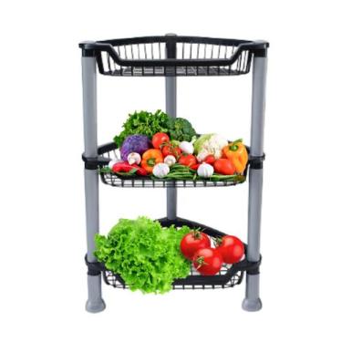 Imagem de Fruteira Plástica de Chão De Canto 3 Andares - VPJ