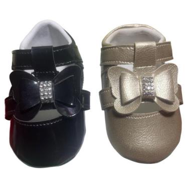 Imagem de Kit 2 Pares Sapatilha Feminina Borboleta Para Bebê Menina - Babys Shoe