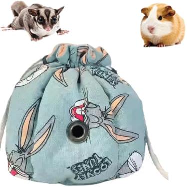 Imagem de Bolsa de cama 2 em 1 para pendurar para cama com planadores de açúcar para acessórios de gaiola, bolsa de transporte para hamster de animais pequenos (verde B, médio)